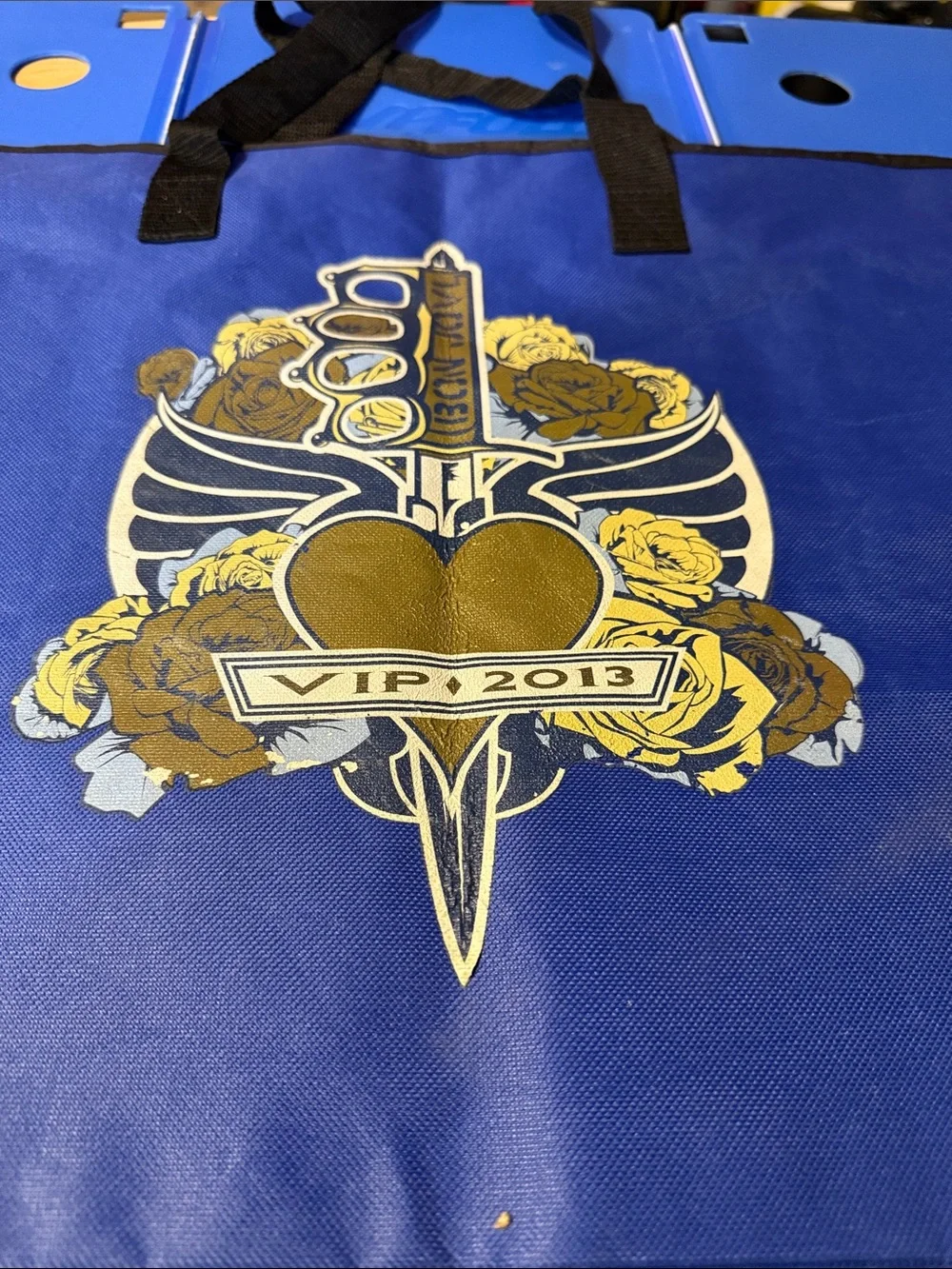 Bon Jovi 2013 Tote Bag with Gold Accent Graphic(VIP Bag)